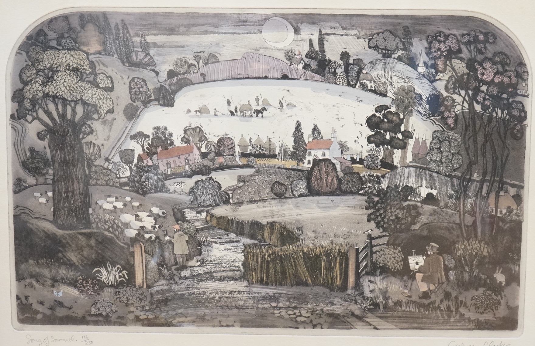 Graham Clarke (b.1941), 'Song of Samuel', signed in pencil, limited edition 116/250, etching with aquatint, 37 x 56cm